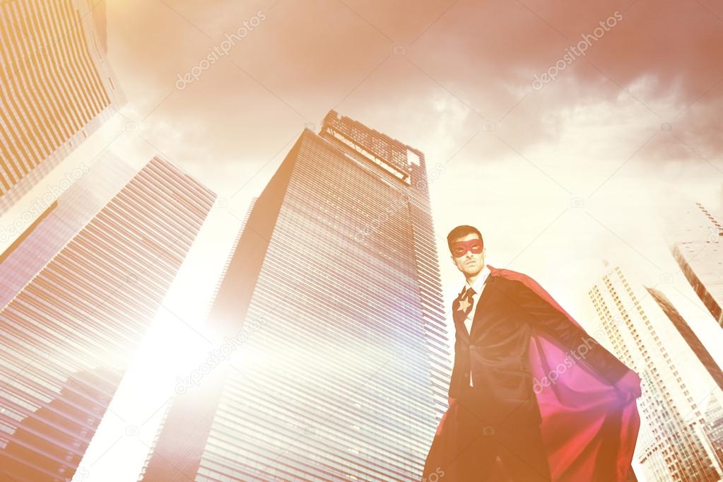 Superhero Businessman Concept