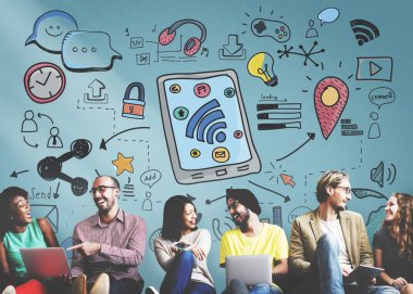 Multimedya duvarla çeşitlilik arkadaşları