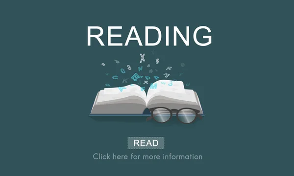 Plantilla con concepto de lectura — Foto de Stock