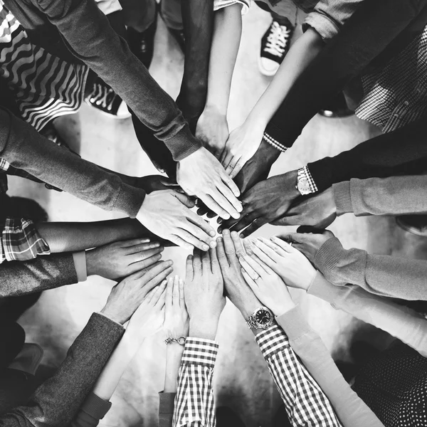 Diverse people holding hands — Stock Photo, Image