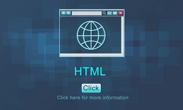 Sjabloon met HTML-concept — Stockfoto