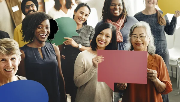 Diverse Team Holding Speech — Stock Photo, Image