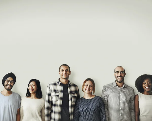 People stands near wall — Stock Photo, Image