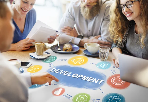 People discussing about Development — Stock Photo, Image