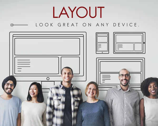 Diversity people with Layout — Stock Photo, Image