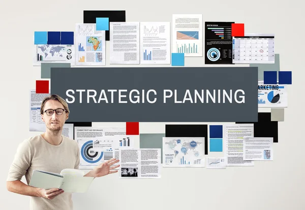 ビジネスマンの戦略的な計画の操作 — ストック写真
