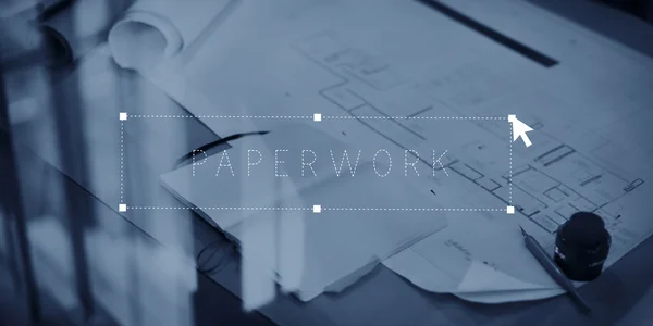Paperwork and building plan — Stock Photo, Image