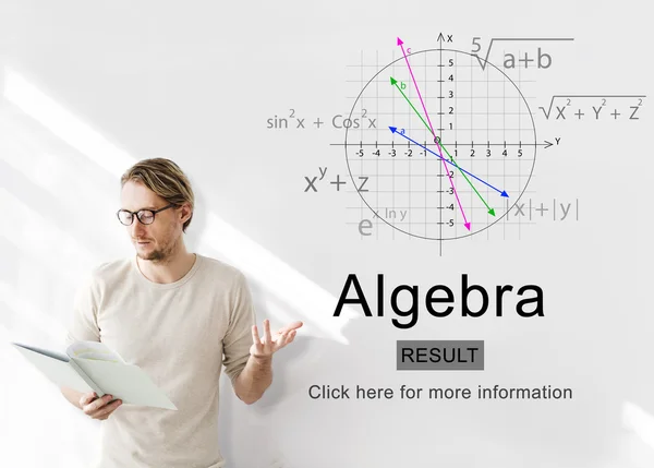 Biznesmen pracę z algebry — Zdjęcie stockowe