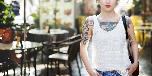 Tattooed young woman — Stock Photo, Image