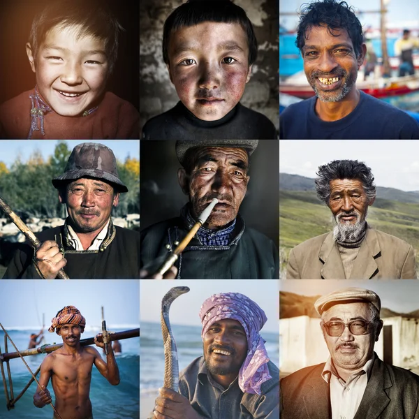 Mixed Race Collage — Stockfoto