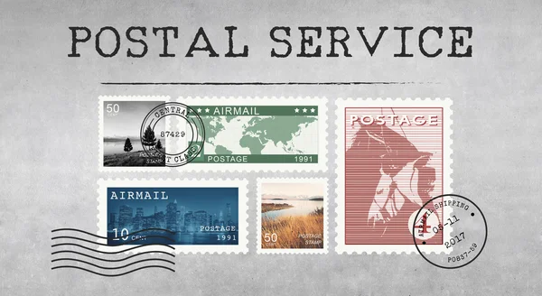 Airmail and Postcard icons — Stock Photo, Image