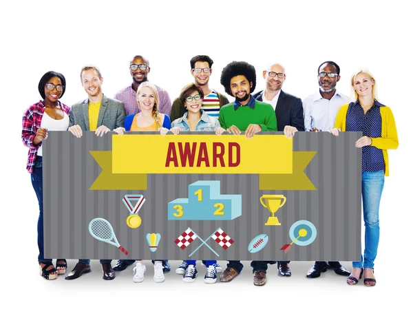 Multiethnic People and Award Concept — Stock Photo, Image