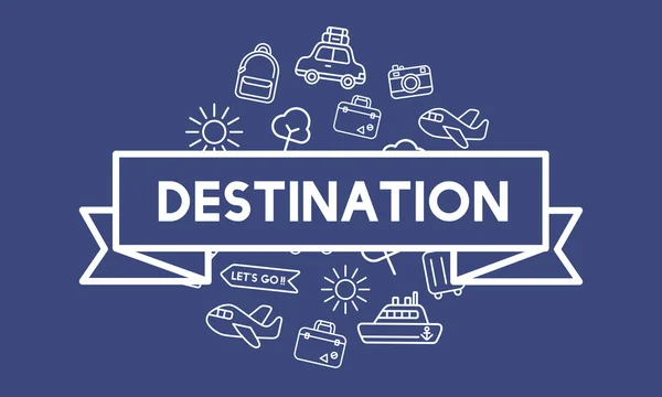 Template with destination concept — Stock Photo, Image