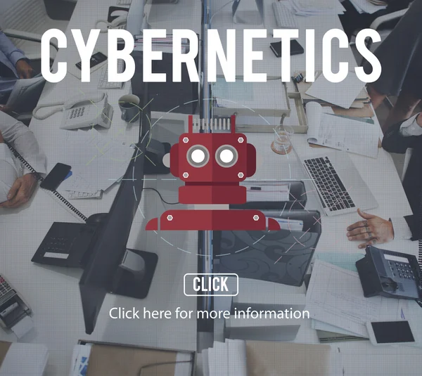 Personnes dans le temps travaille avec Cybernetics — Photo