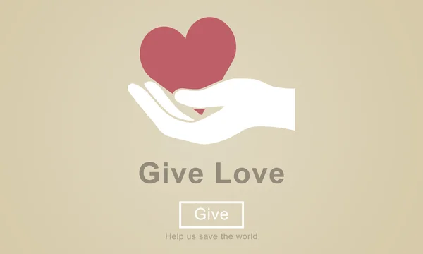 Шаблон с концепцией Give Love — стоковое фото