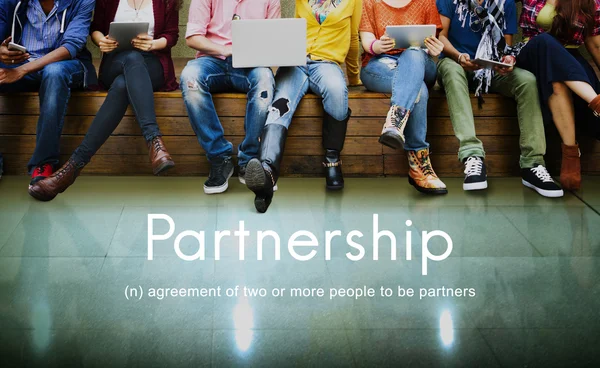 Çeşitlilik insanlar ve ortaklık sözleşmesi kavramı — Stok fotoğraf