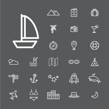 Seyahat hedef simgesini vektörel çizimler illüstrasyon kavramı