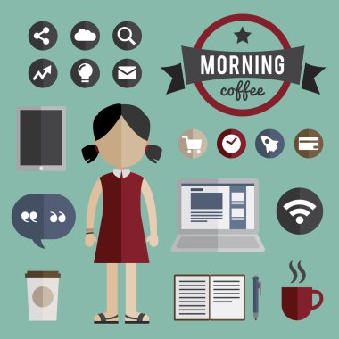 grafik simgeler ve çizgi film kadın