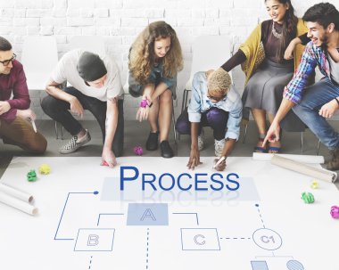 Kattaki insanlar çizim afiş 