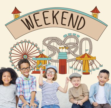 Çocuklar gülüyor ve eğlenin