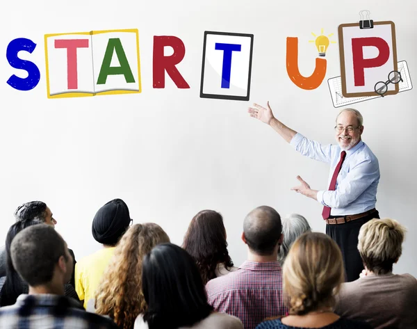 People at seminar with startup — Stock Photo, Image