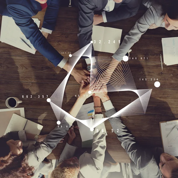 Businesspeople shaking hands at meeting — Stock Photo, Image