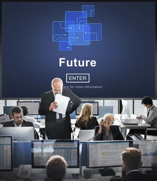 Üzleti dolgozók és a jövő — Stock Fotó