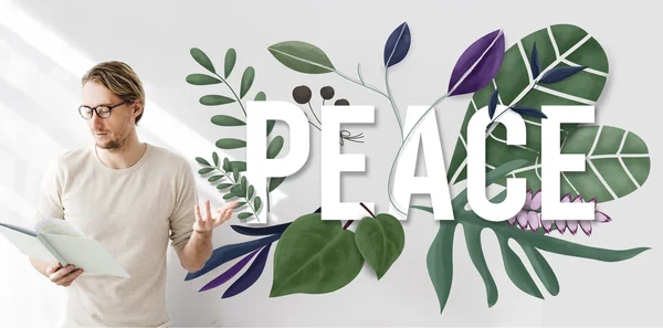 Empresário que trabalha com a paz — Fotografia de Stock
