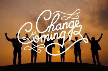 Eller birlikte yükselen iş adamları