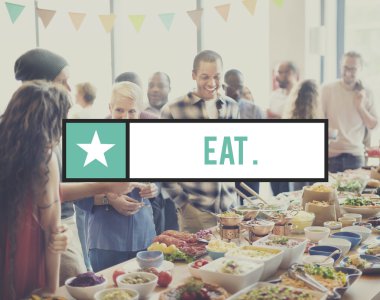 Resepsiyon yemek yeme insanlar