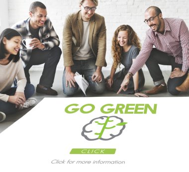 Poster ve yeşil git çalışma tasarımcılar