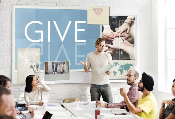 Geschäftstreffen mit Give — Stockfoto