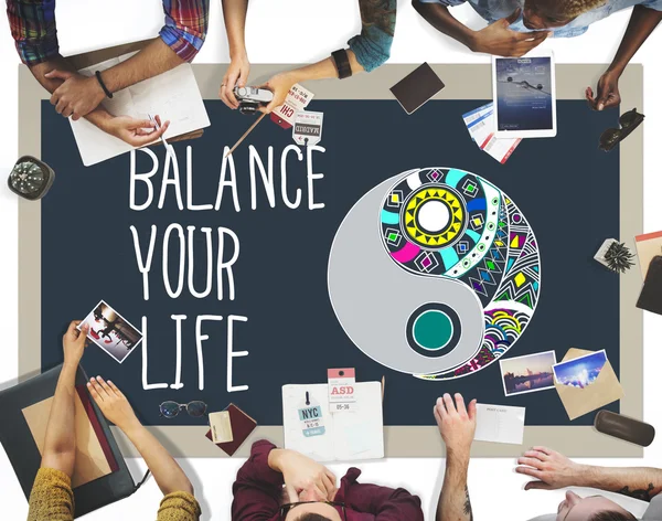 Group of people sitting at table — Stock Photo, Image