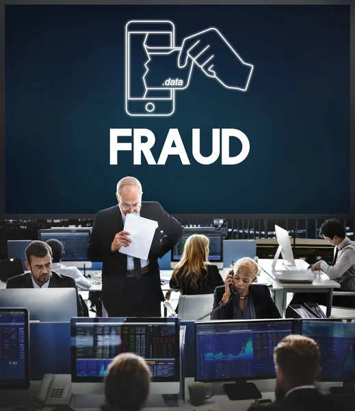 Trabalhadores das empresas e fraude — Fotografia de Stock