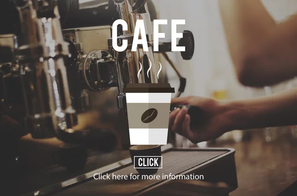 Barista koffie zetten in café — Stockfoto