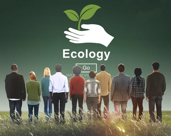 Multi-etnische mensen en ecologie Concept — Stockfoto