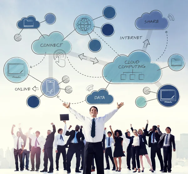 Business People e Cloud Computing Concpet — Foto Stock