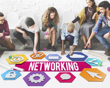 Kattaki insanlar çizim afiş 