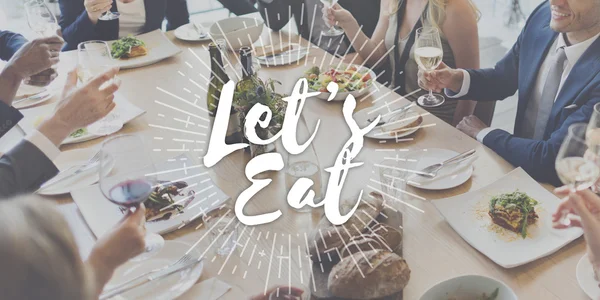 Business People and Let 's Eat Concept — стоковое фото