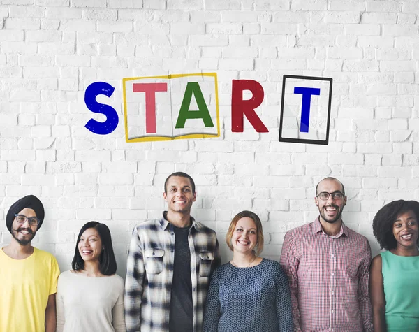 Diversity people with start — Stock Photo, Image