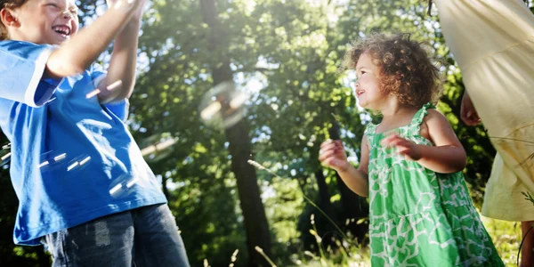 Little Children Playing Together Outdoors — Stock Photo, Image