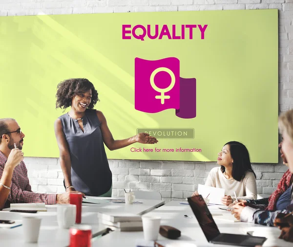 Επιχειρηματική συνάντηση με την ισότητα — Φωτογραφία Αρχείου