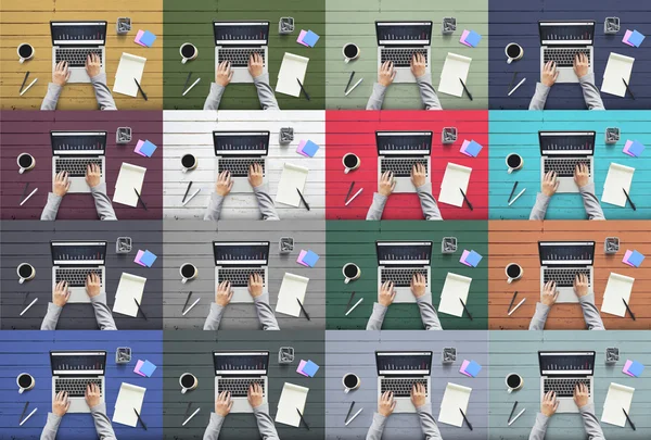 Personas que trabajan con ordenadores portátiles —  Fotos de Stock