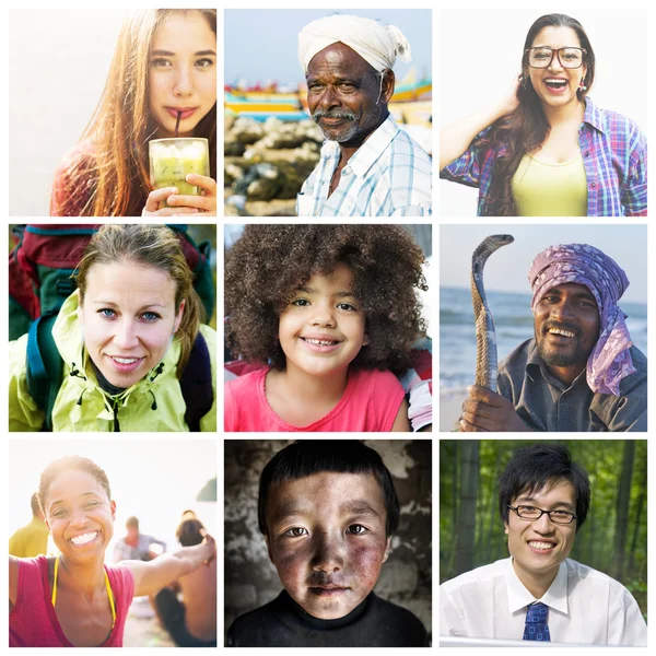 Collage mit verschiedenen Personen — Stockfoto