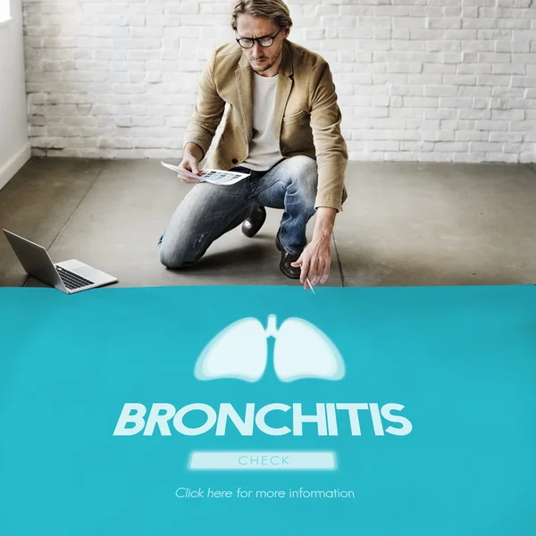 Podnikatel s bronchitidou — Stock fotografie