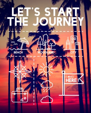 Siluet Hindistan cevizi hurma ağacı