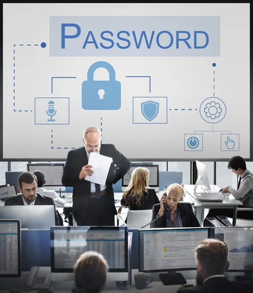 Imprenditori e password — Foto Stock