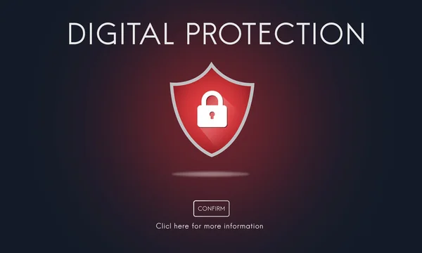 Шаблон с концепцией цифровой защиты — стоковое фото