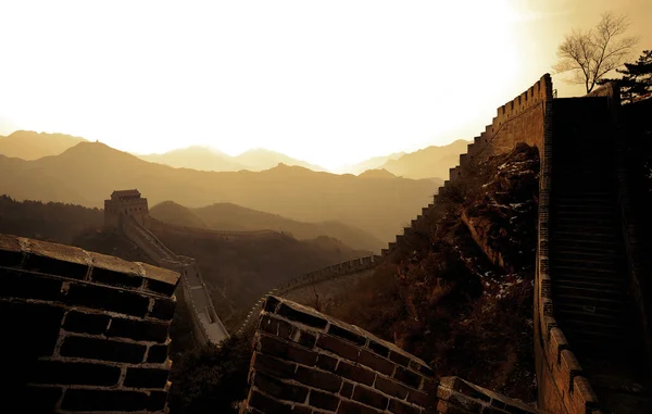 Starověké čínské Velká čínská zeď — Stock fotografie
