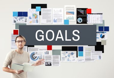 İşadamı gol ile çalışma